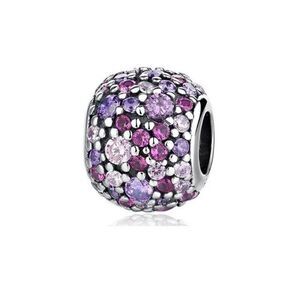 925 Sterling Silver Purple CZ Charm